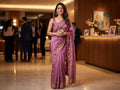 Hand embroidered pastel saree